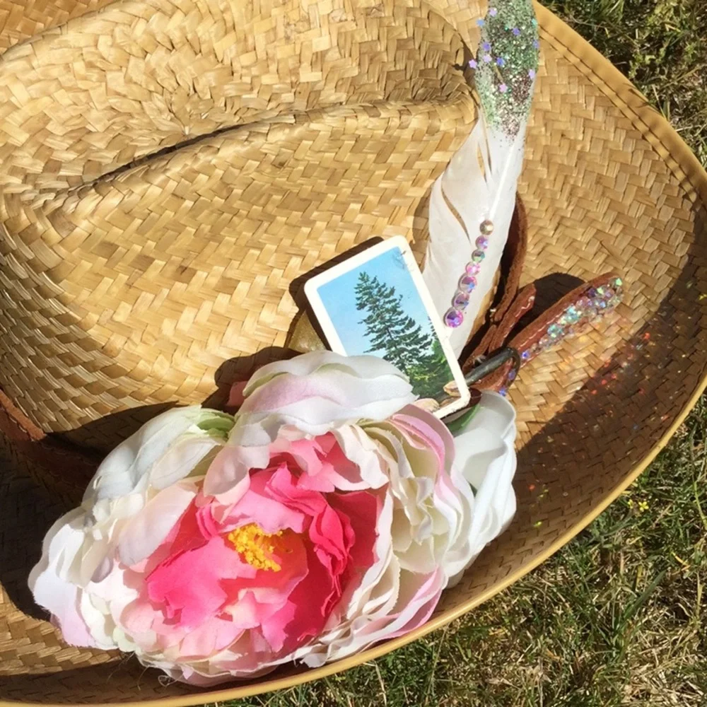 OOAK artisan western hat band cowgirl festival rodeo Coachella boho chic market - Picture 7 of 12